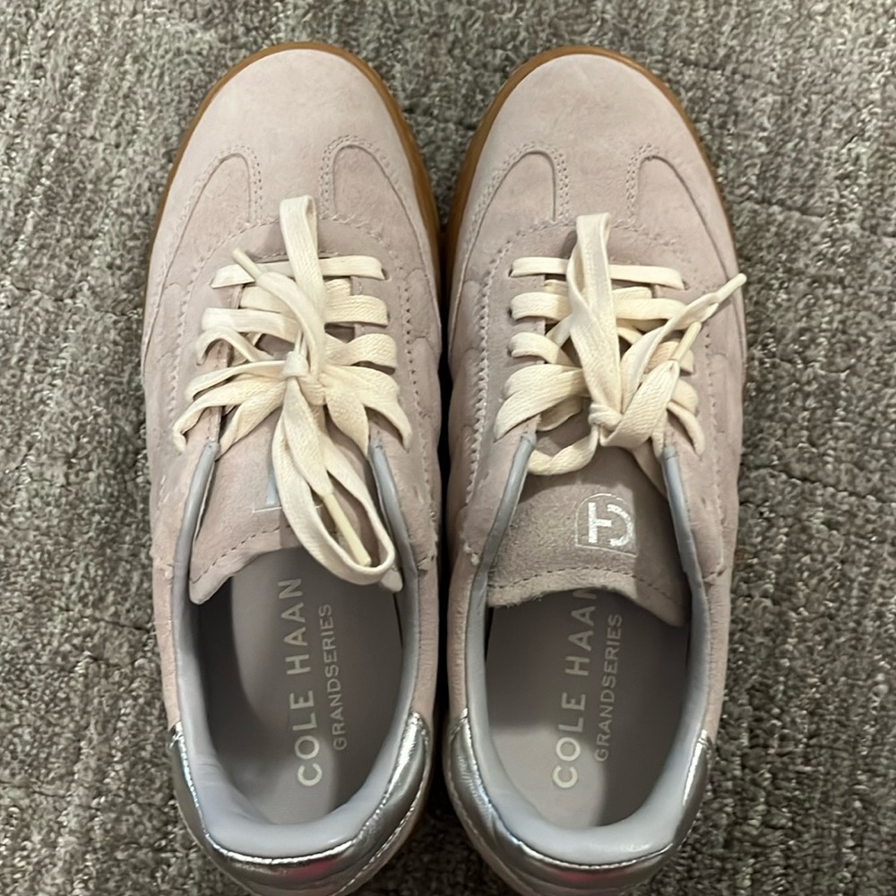 Cole Haan tan and Silver Sneakers